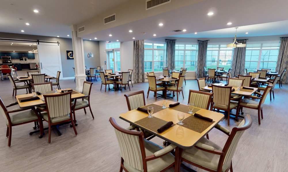 Enjoy your dinner at Keystone Place at Beachwalk's dining room in Fort Myers, Florida