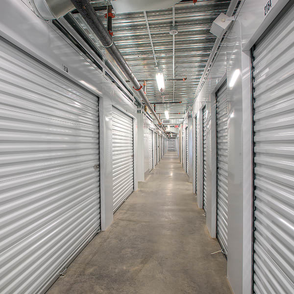 Indoor storage units at StorQuest Self Storage in Aurora, Colorado
