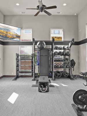 Fitness center at Mission Point Apartments in Moore, Oklahoma