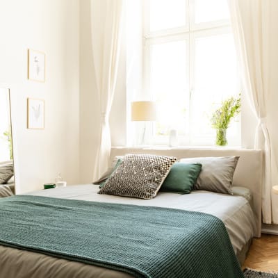 A well-lit bedroom in a home at Beachwood North in Joint Base Lewis McChord, Washington