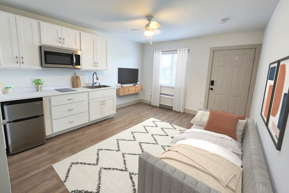 Studio Floorplan Virtually Staged at Studio 622 in Petersburg, VA