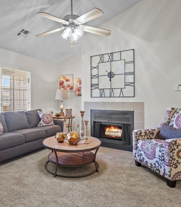 The Spacious living room at Chardonnay in Tulsa, Oklahoma