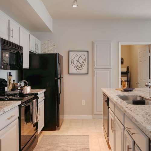 Spacious kitchen at Kensington Crossings in Houston, Texas