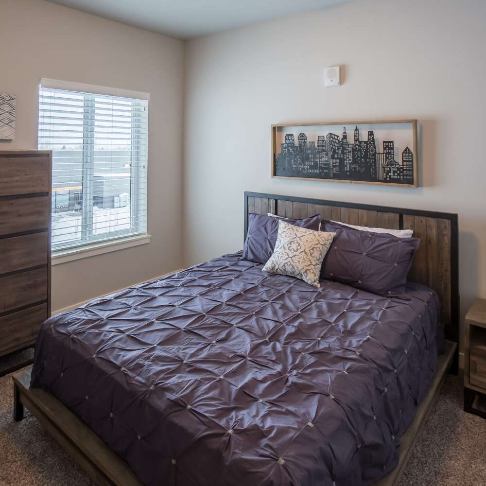 Bedroom with window at Shiloh Commons in Billings, Montana