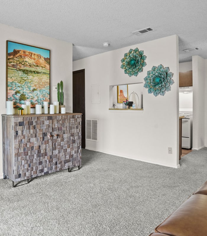 Living room at Aspen Park Apartments in Wichita, Kansas