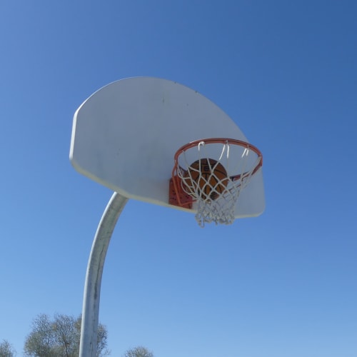 basketball hoop at Ocotillo Heights in Twentynine Palms, California