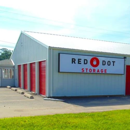 Outdoor storage units at Red Dot Storage in Antioch, Illinois