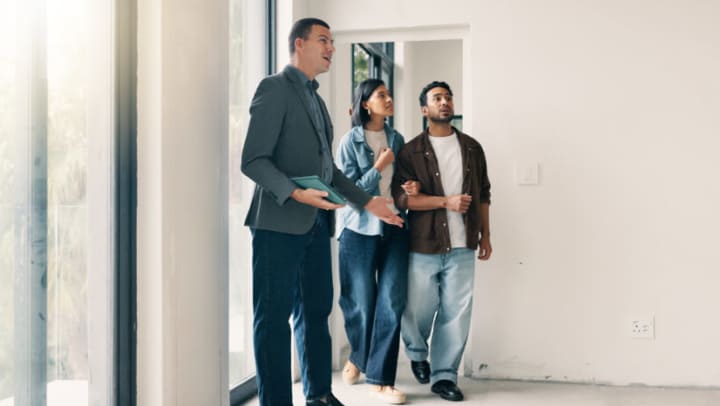 Couple moving into their new home