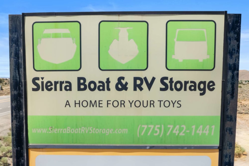 Property landmark at Sierra Boat and RV Storage in Carson City, Nevada