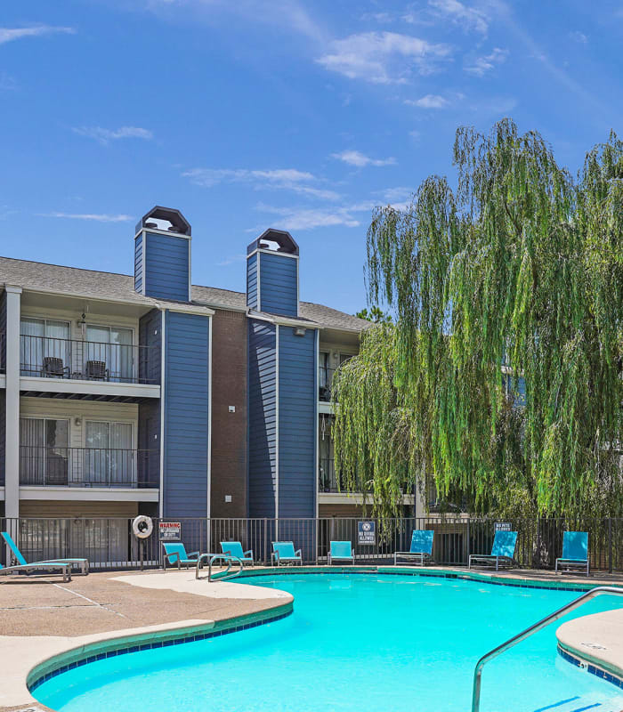 Large swimming pool at Windsail Apartments in Tulsa, Oklahoma