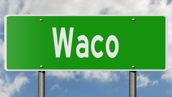 A Waco highway sign. 