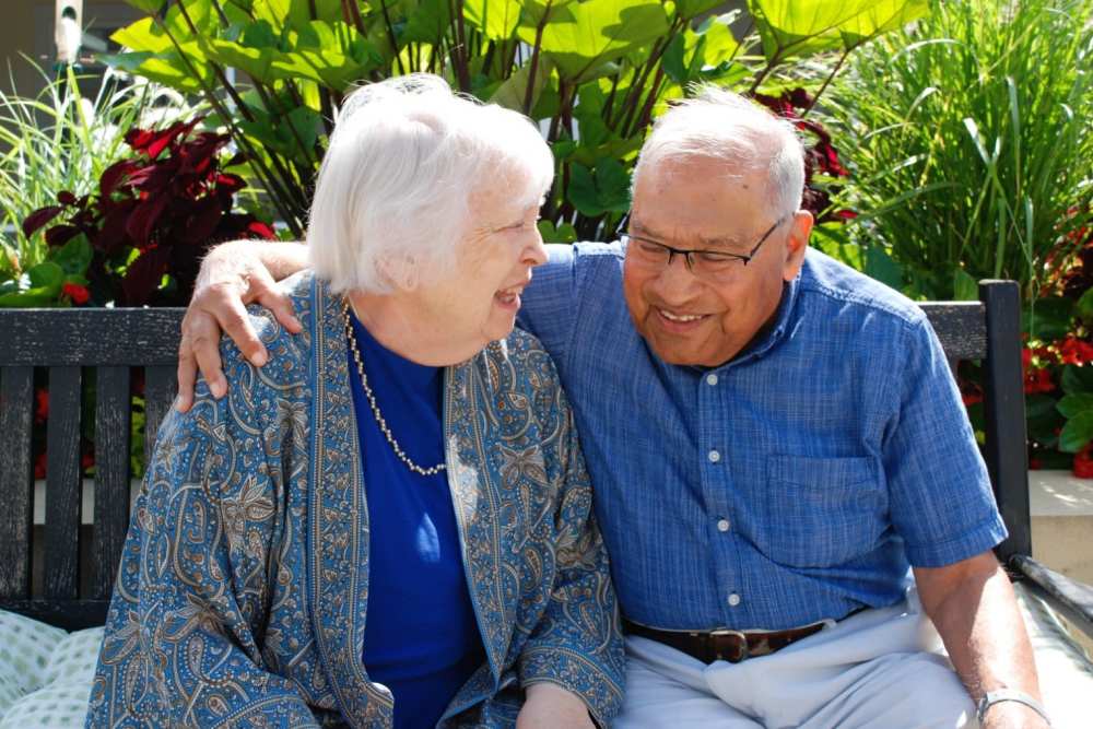 A cute senior couple at Barclay House of Stuart in Stuart,Florida