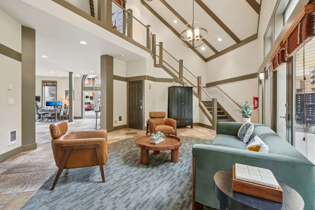 Lobby and staircase at Arnada Pointe in Vancouver, Washington