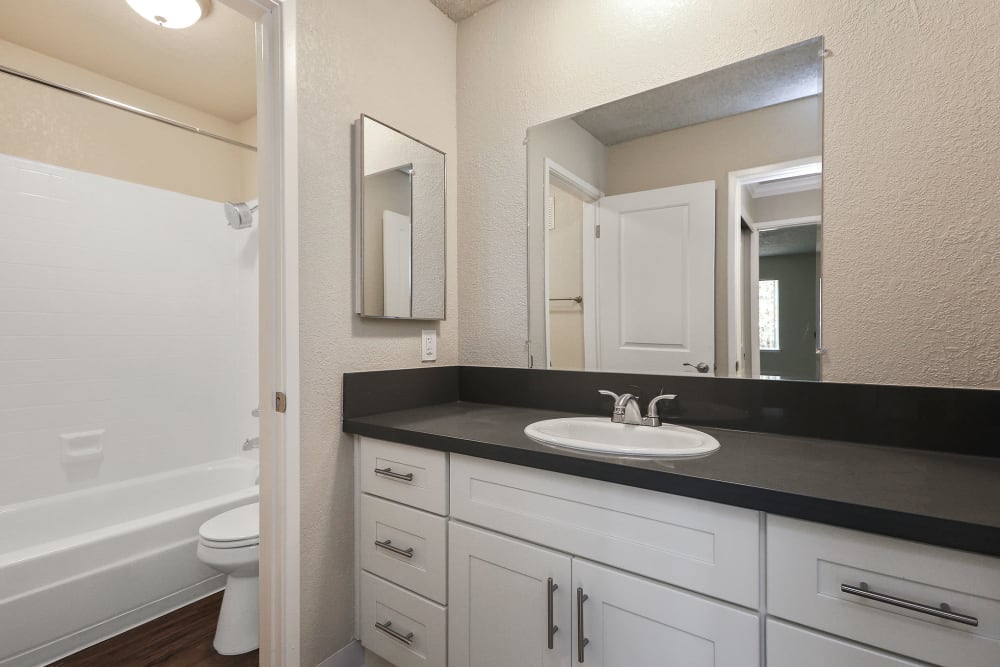 Lovely bathroom at Ballena Village Apartment Homes in Alameda, California