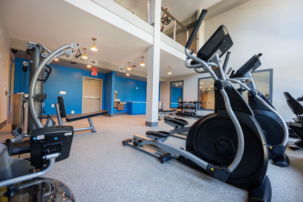  spin bike and other fitness equipment at The Volaire in Charlotte, North Carolina