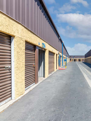 Drive up storage units at Nova Storage in Downey, California