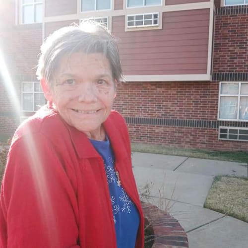 Resident outside at Canoe Brook Assisted Living & Memory Care in Catoosa, Oklahoma