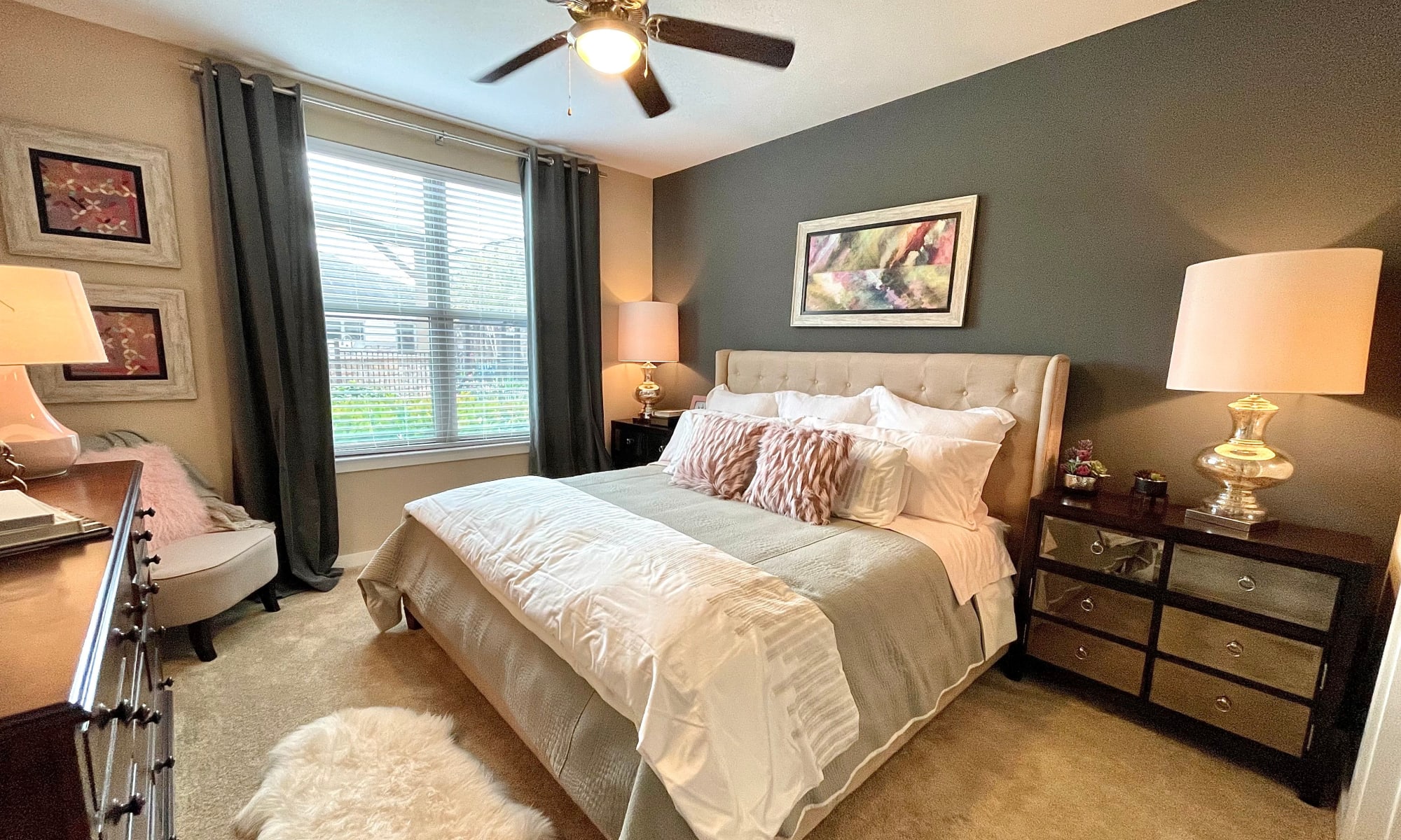 Spacious bedroom at The Abbey at Spring Town Center in Spring, TX