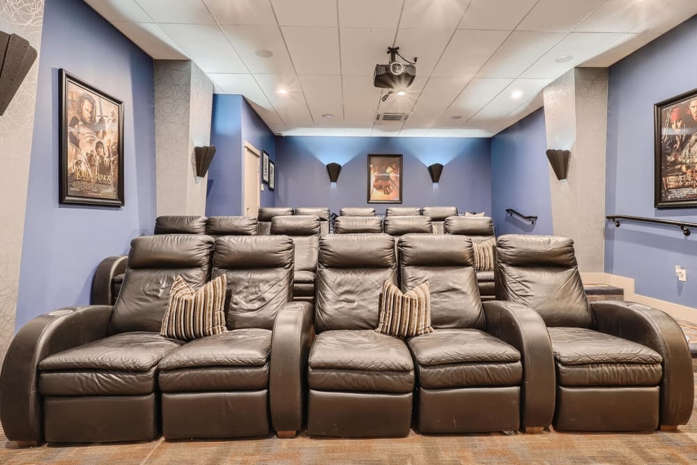 Theater style seating in clubhouse at Slate Ridge at Fisher's Landing Apartment Homes in Vancouver, Washington