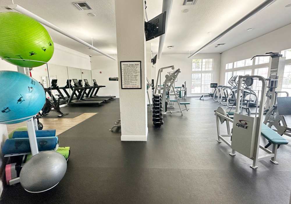 Fully-equipped fitness center at The Reserve at Kanapaha in Gainesville, Florida