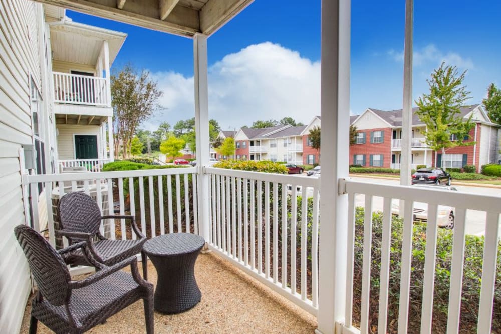 Exterior balcony at The Gables in Ridgeland, Mississippi