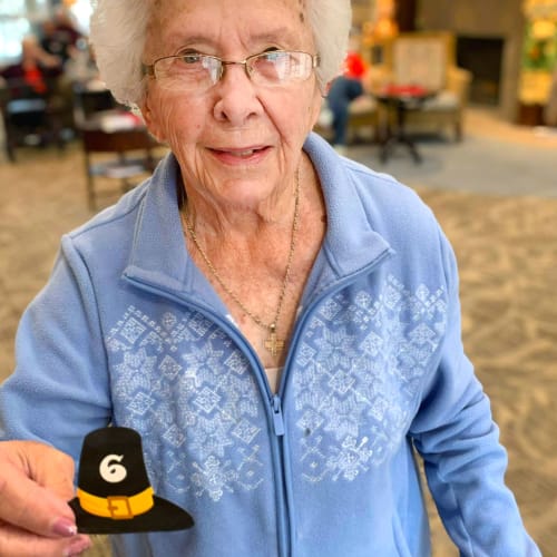 Smiling resident at The Oxford Grand Assisted Living & Memory Care in Kansas City, Missouri