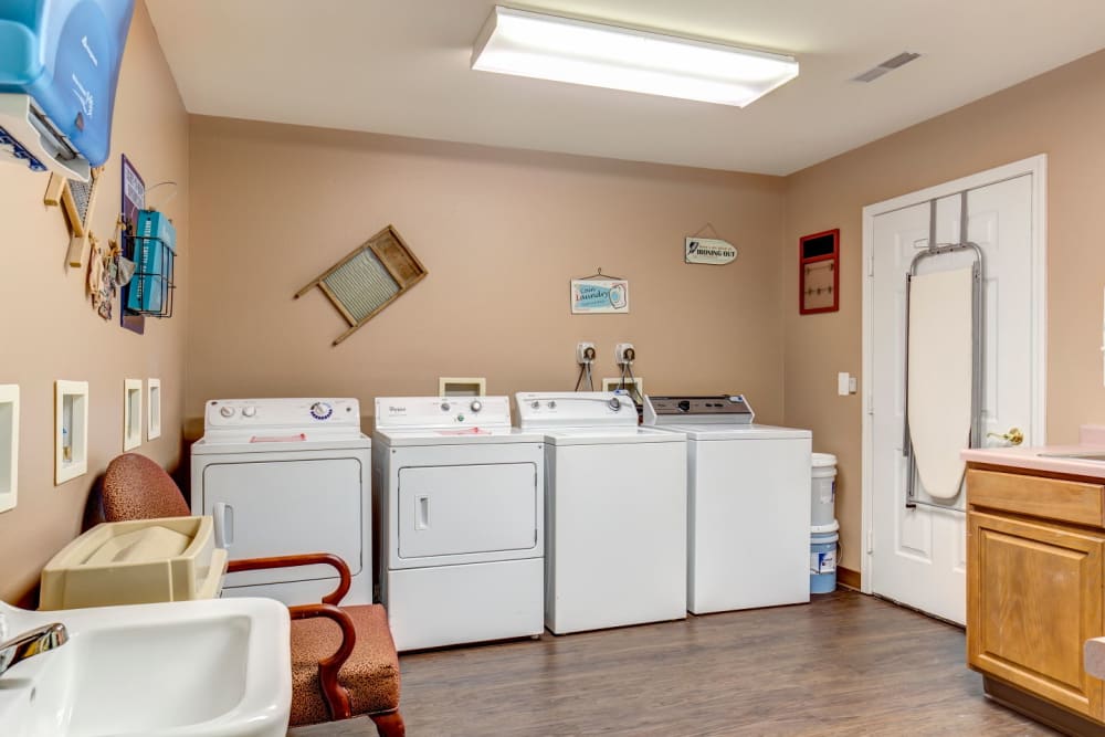 Laundry room at Brookstone Estates of Tuscola in Tuscola, Illinois