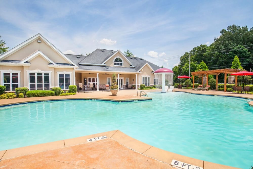 Resort-style pool at Villas at Houston Levee West Apartments in Cordova, Tennessee