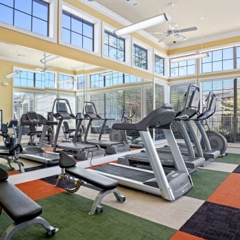 Gym and treadmills in Cypress Creek at Jason Avenue in Amarillo, Texas