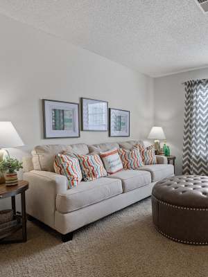 Living room at Tammaron Village Apartments in Oklahoma City, Oklahoma