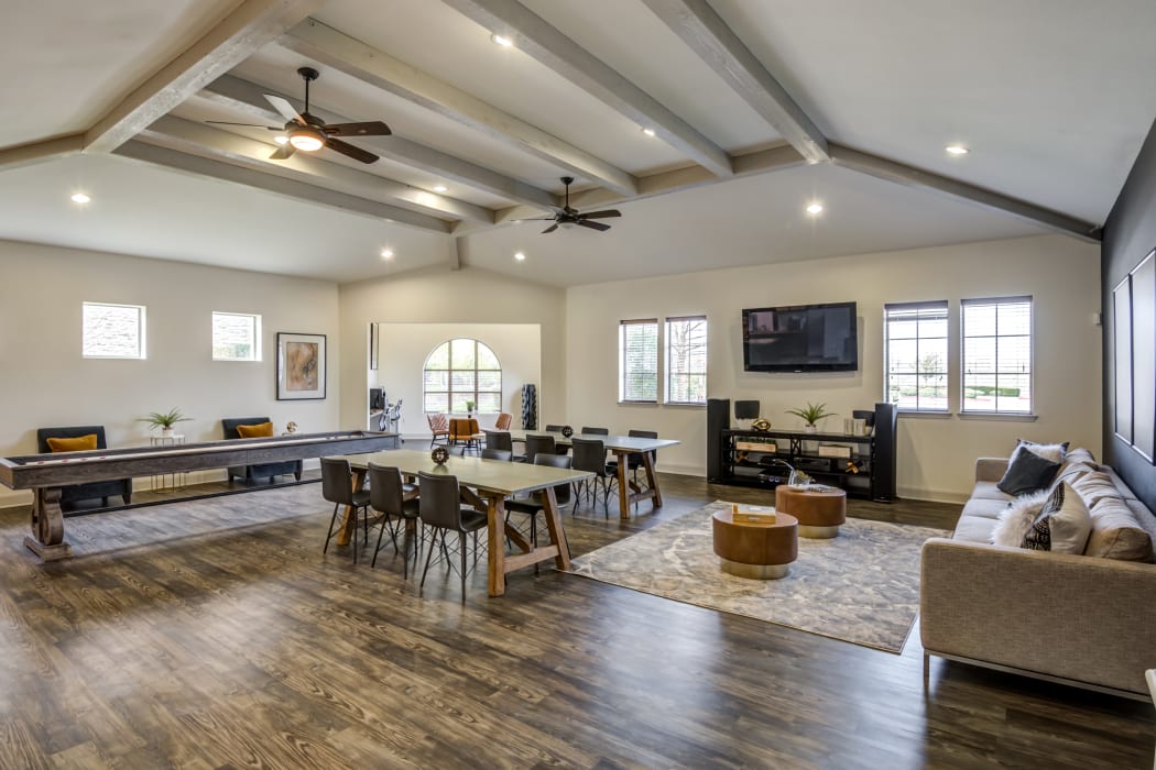 Clubhouse living room at Riverside Villas in Fort Worth, Texas