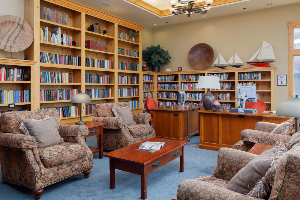 Library at Touchmark at Meadow Lake Village in Meridian, Idaho
