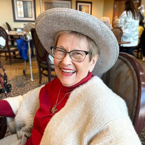 Resident getting nails done at The Oxford Grand Assisted Living & Memory Care in Wichita, Kansas