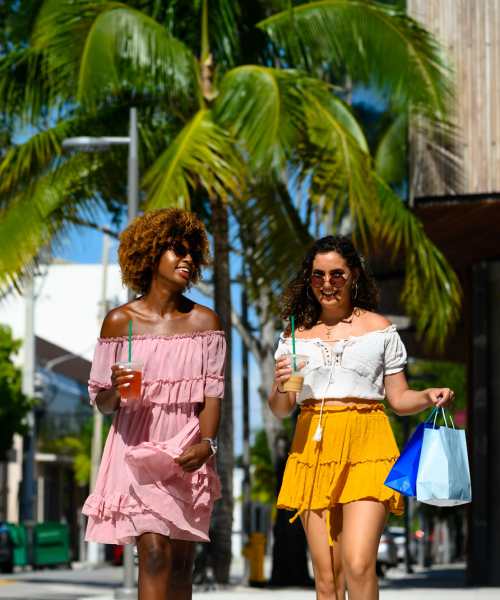 Residents enjoying local shopping near Capri Apartments in Marina Del Rey, California.