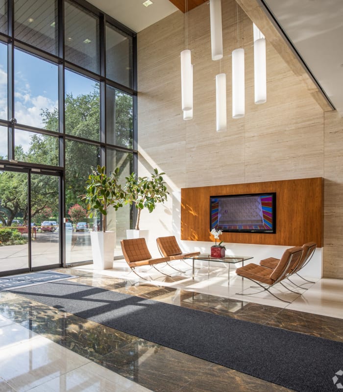 Light-filled lounge at Case & Associates