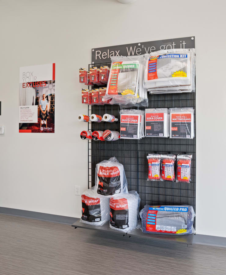 Packing supplies available at StorQuest Self Storage in Chula Vista, California