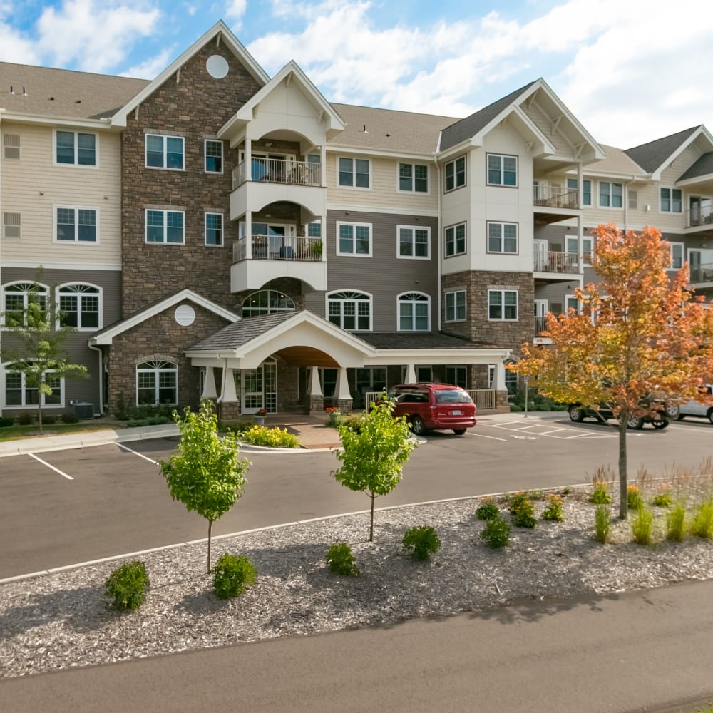 Exterior at Applewood Pointe of Champlin in Champlin, Minnesota. 