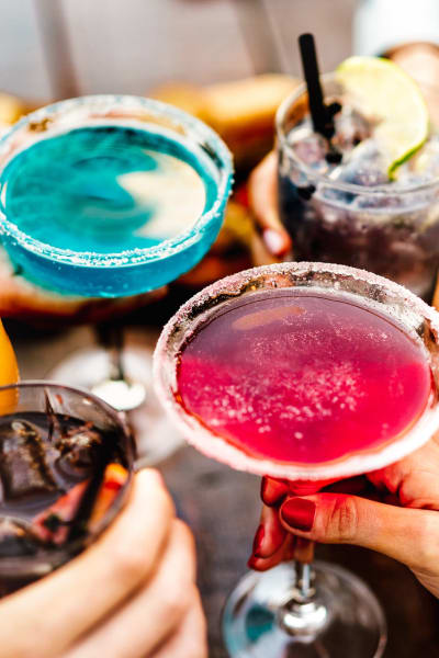 Colorful drinks near Villa Francisca, West Hollywood, California 