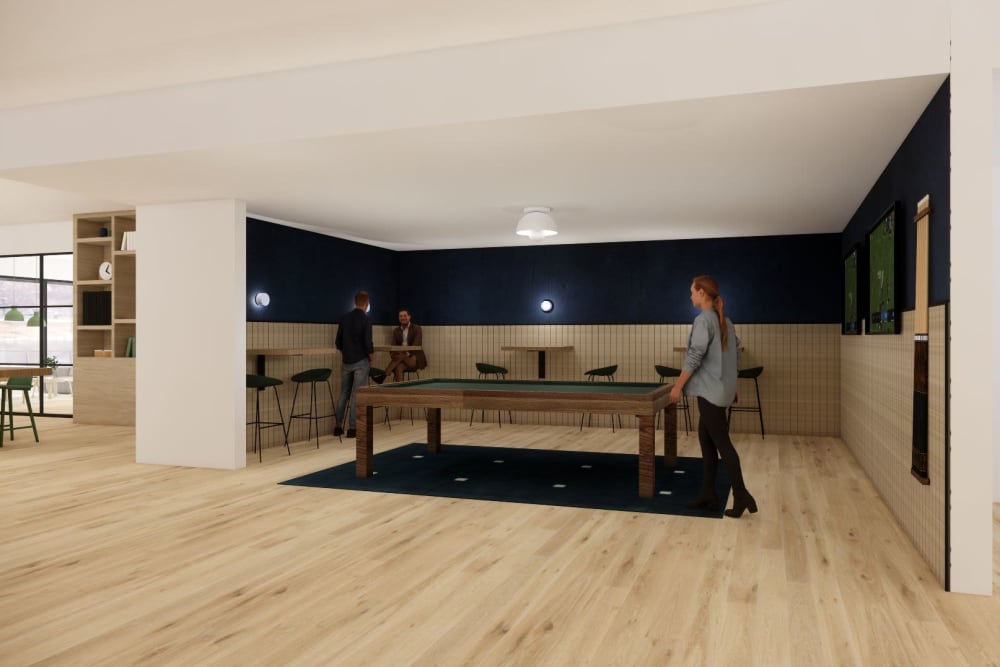 Clubhouse game room at Ellington Midtown in Atlanta, Georgia