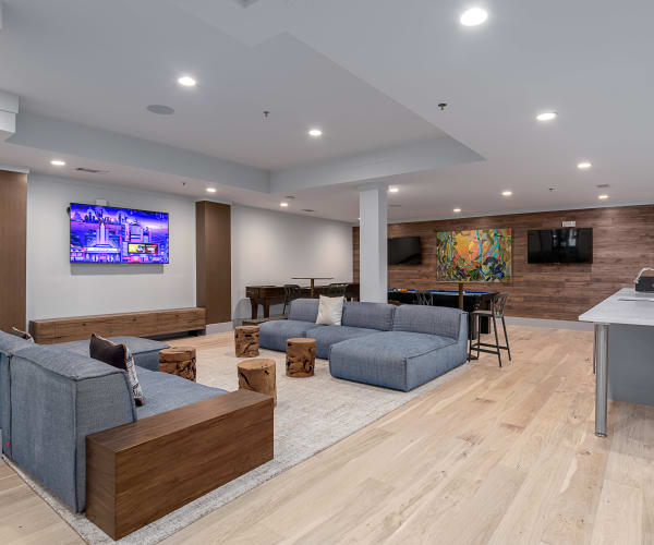 Game room in Axis 3700's clubhouse in Plano, Texas