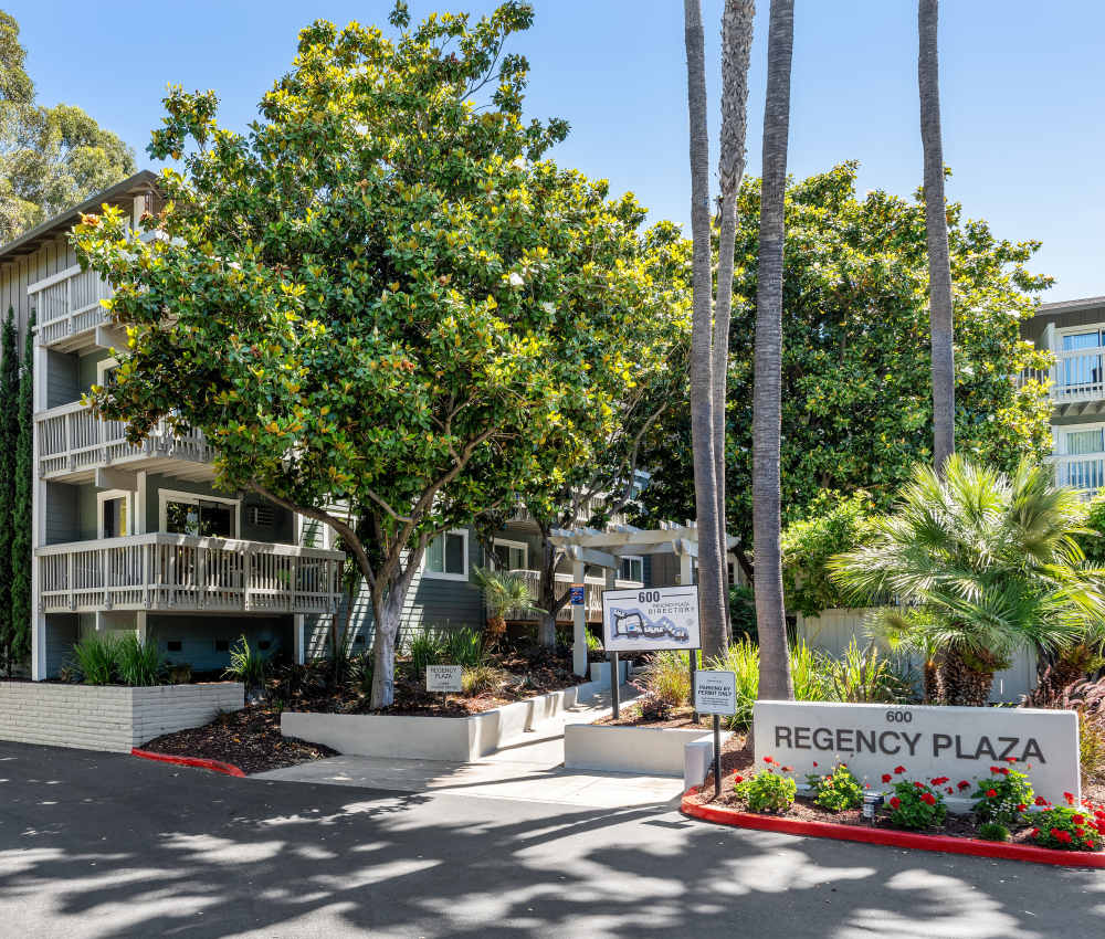 Exterior of the apartment at Regency Plaza Apartment Homes in Martinez, California