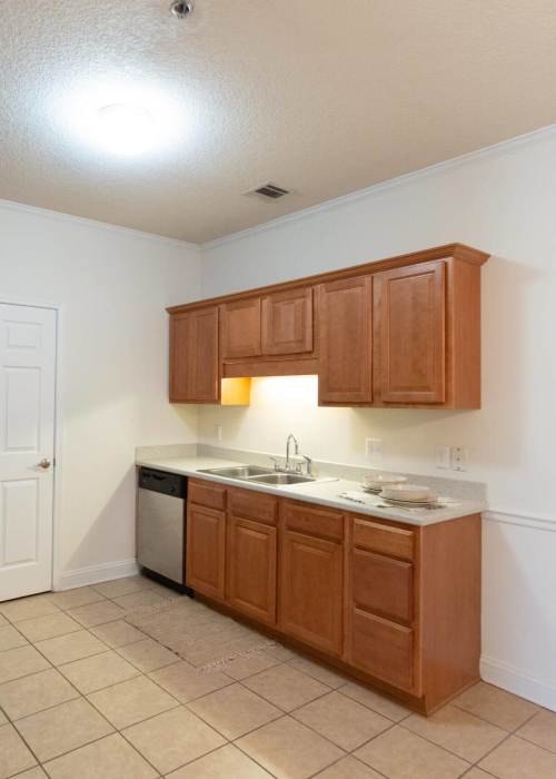 Kitchen with dishwasher at Rosewood at Aiken in Aiken, South Carolina