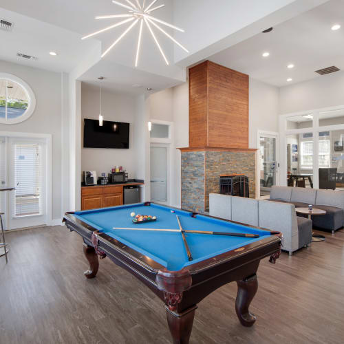Pool table in the resident clubhouse at Chase Lea Apartment Homes in Owings Mills, Maryland