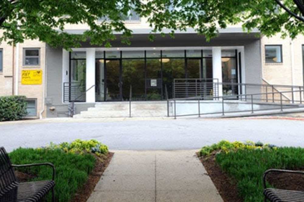 Property entrance view at Franklin Apartments in Takoma Park, Maryland