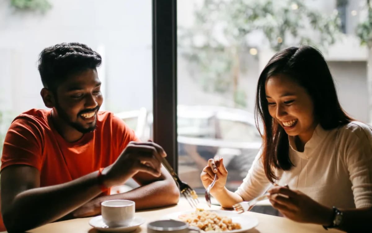 Resident couple in local restaurant near Lark Landing in San Francisco, California 