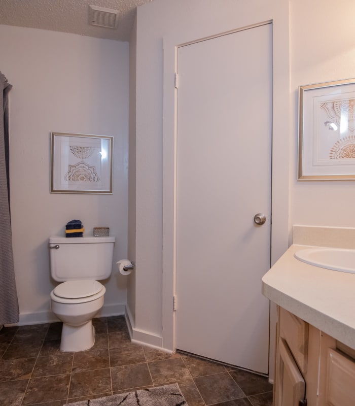 Bathroom with tile flooring at The Trace of Ridgeland in Ridgeland, Mississippi