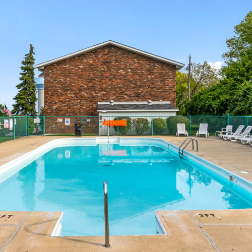 Sparkling swimming pool at Monroe Terrace Apartments in Monroe, Ohio