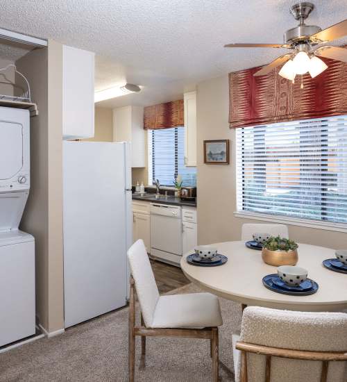 In-home washer and dryer at Amber Court in Fremont, California,