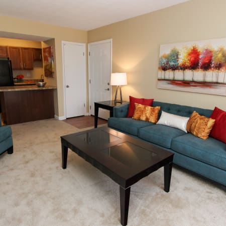 furnished living room at The Bluffs at Epps Bridge