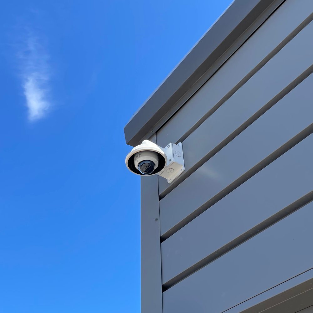 A video surveillance camera at STOR-N-LOCK Self Storage in Boise, Idaho